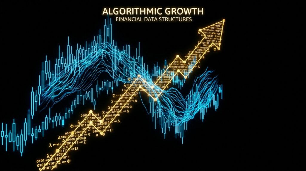 Algorithmic Asset Growth visualization showing autonomous financial modeling.
