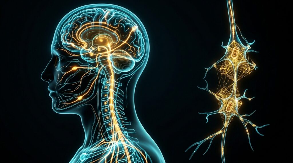 Biometric Hardware Integrity matrix optimizing human neural synapses and nervous system computing pathways.