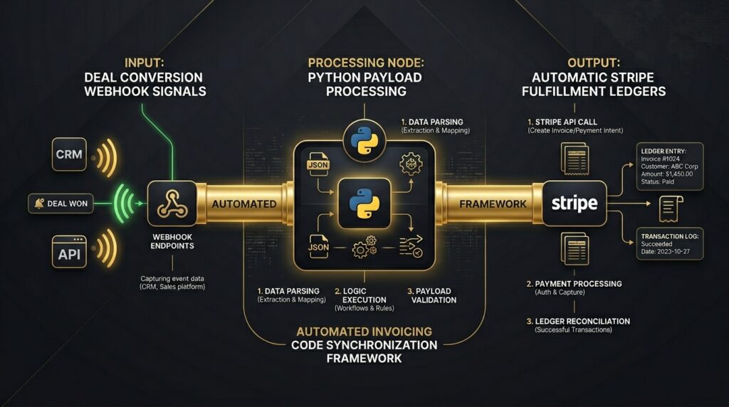 Revenue allocation architecture chart mapping client invoice metadata to automated accounting networks.