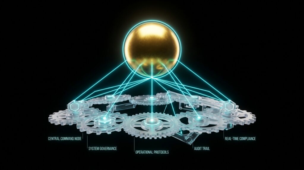 The Agentic Core matrix coordinating decentralized computing subnets and autonomous wealth channels.