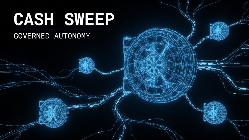 automated cash sweep treasury automation governed autonomy 2026
