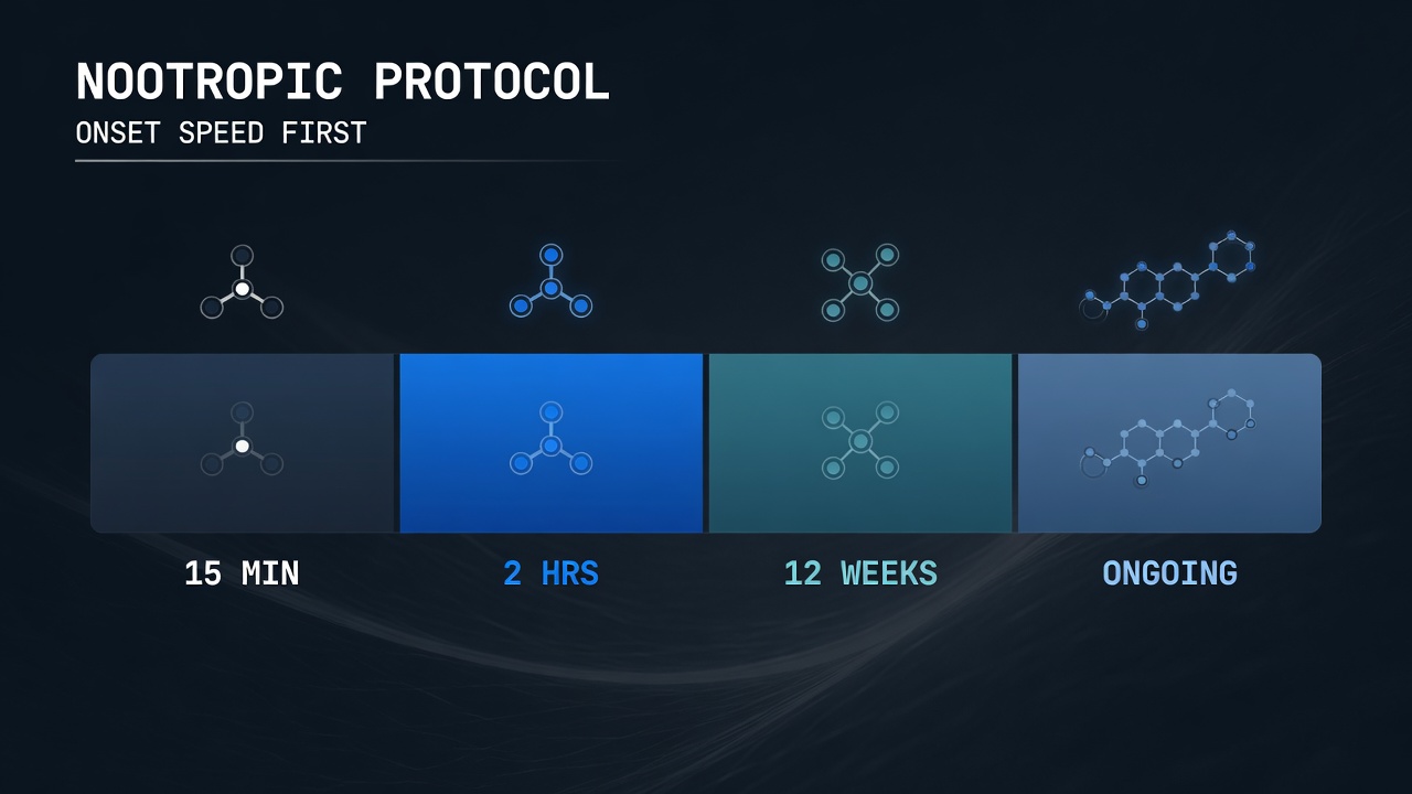 nootropic protocol onset speed builder cognitive stack 2026