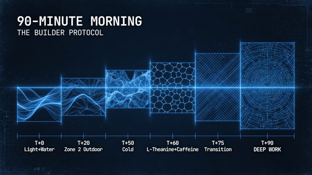 morning routine protocol 90 minute builder cognitive stack 2026