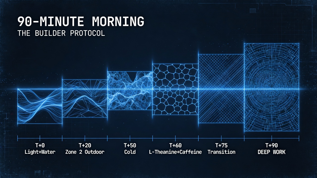 morning routine protocol 90 minute builder cognitive stack 2026