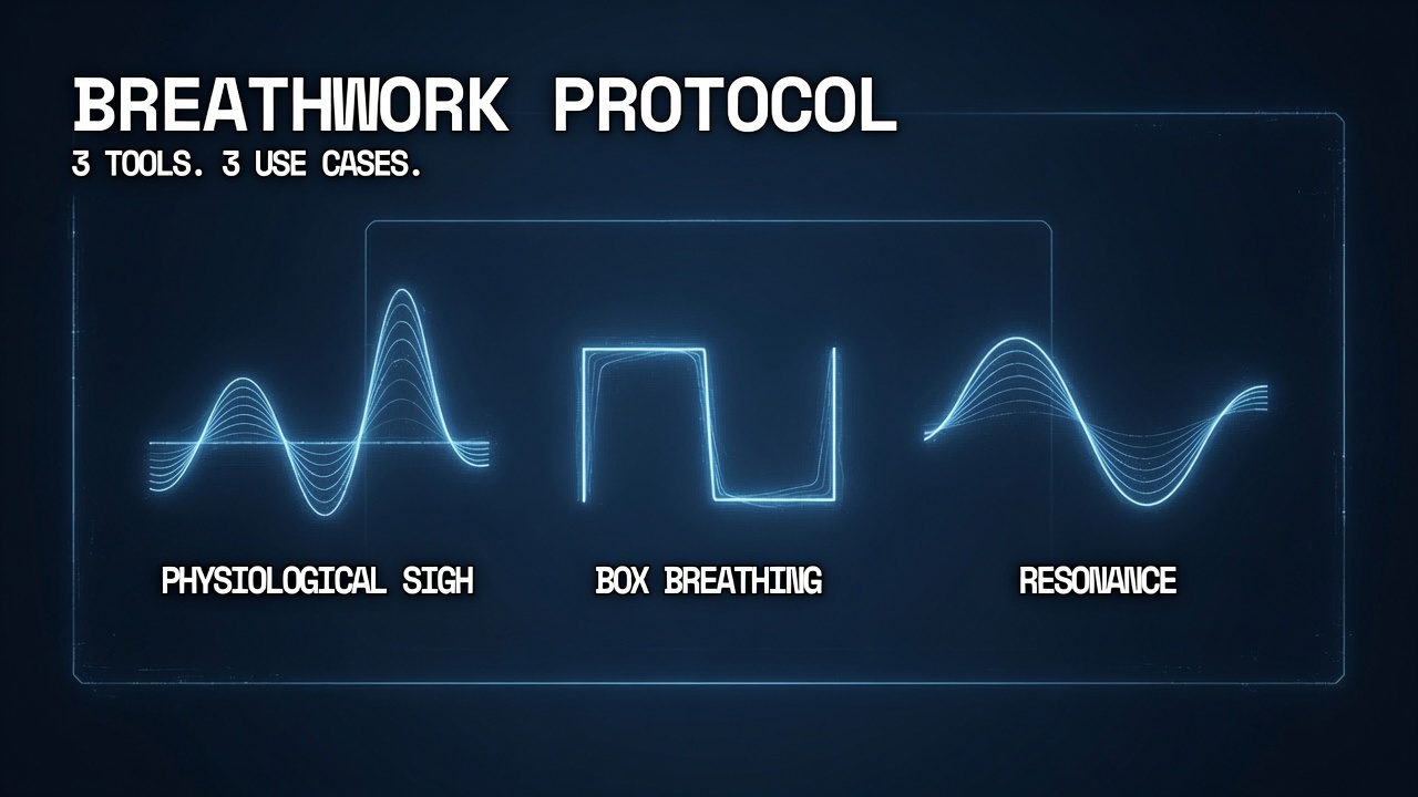 breathwork protocol box breathing physiological sigh resonance builder 2026