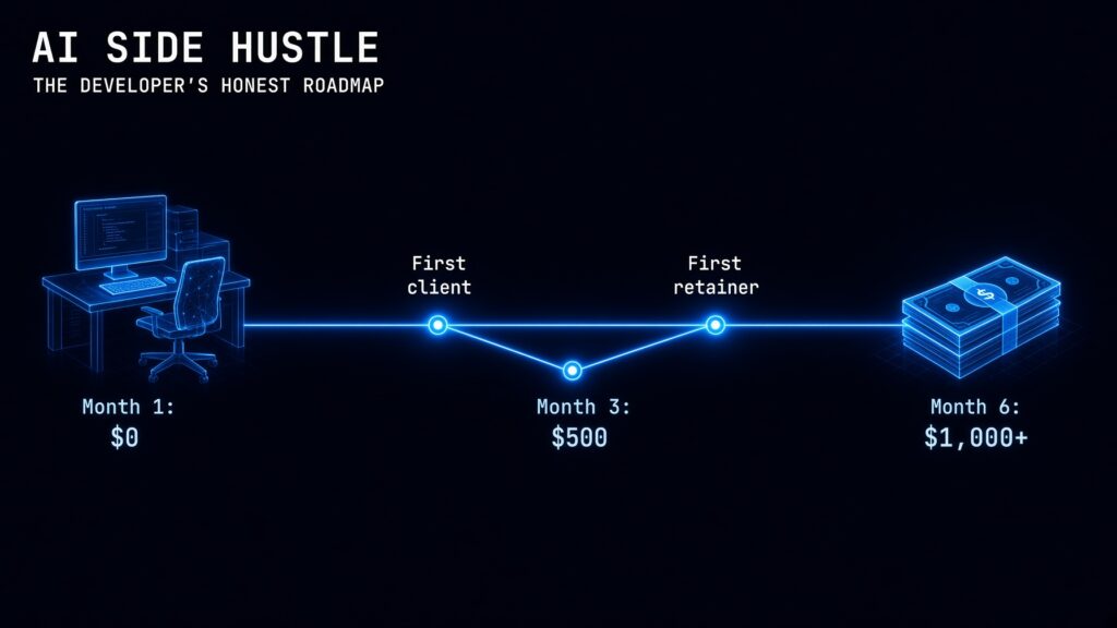 AI side hustle 2026 developers earn $1000 month extra income guide