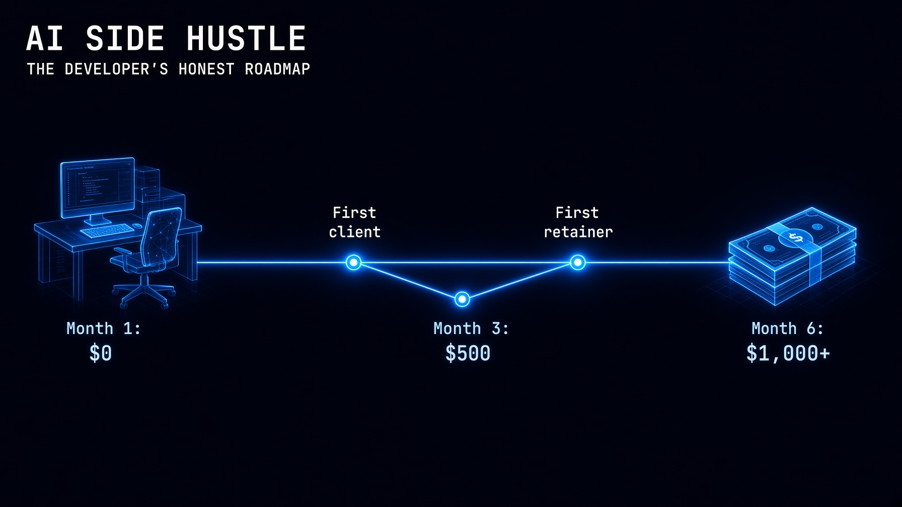 AI side hustle 2026 developers earn $1000 month extra income guide