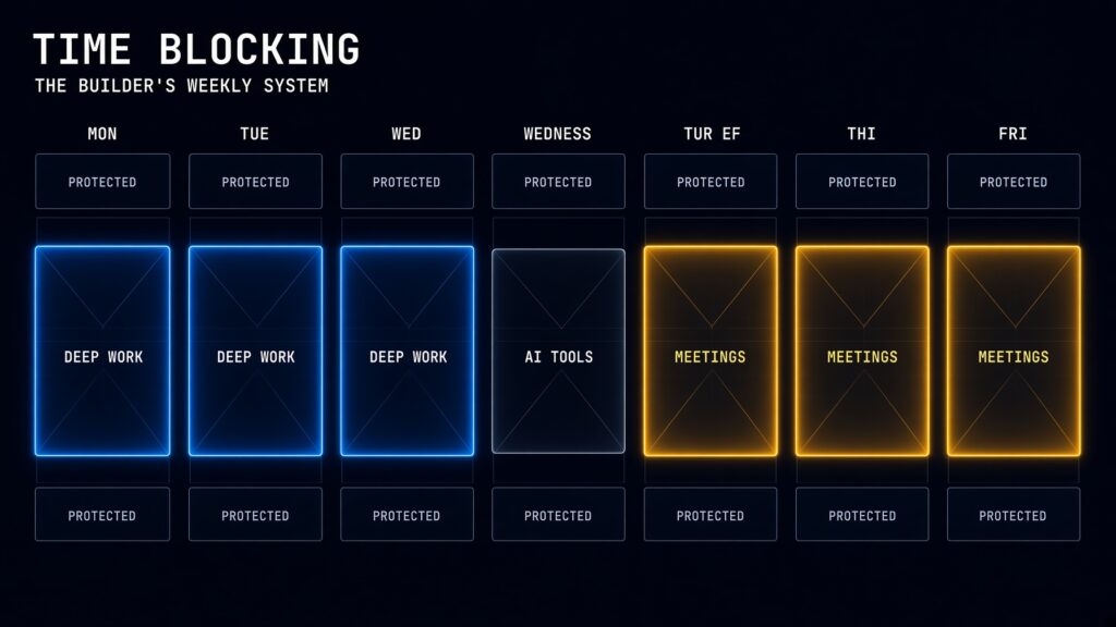 time blocking best weekly system AI builders 2026