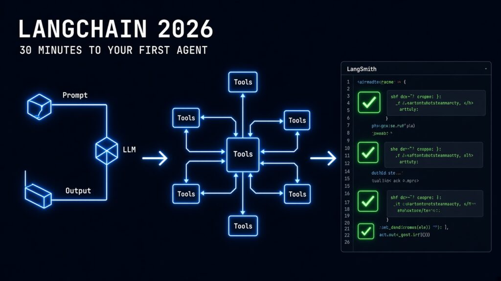 LangChain tutorial 2026 build AI agent Python 30 minutes