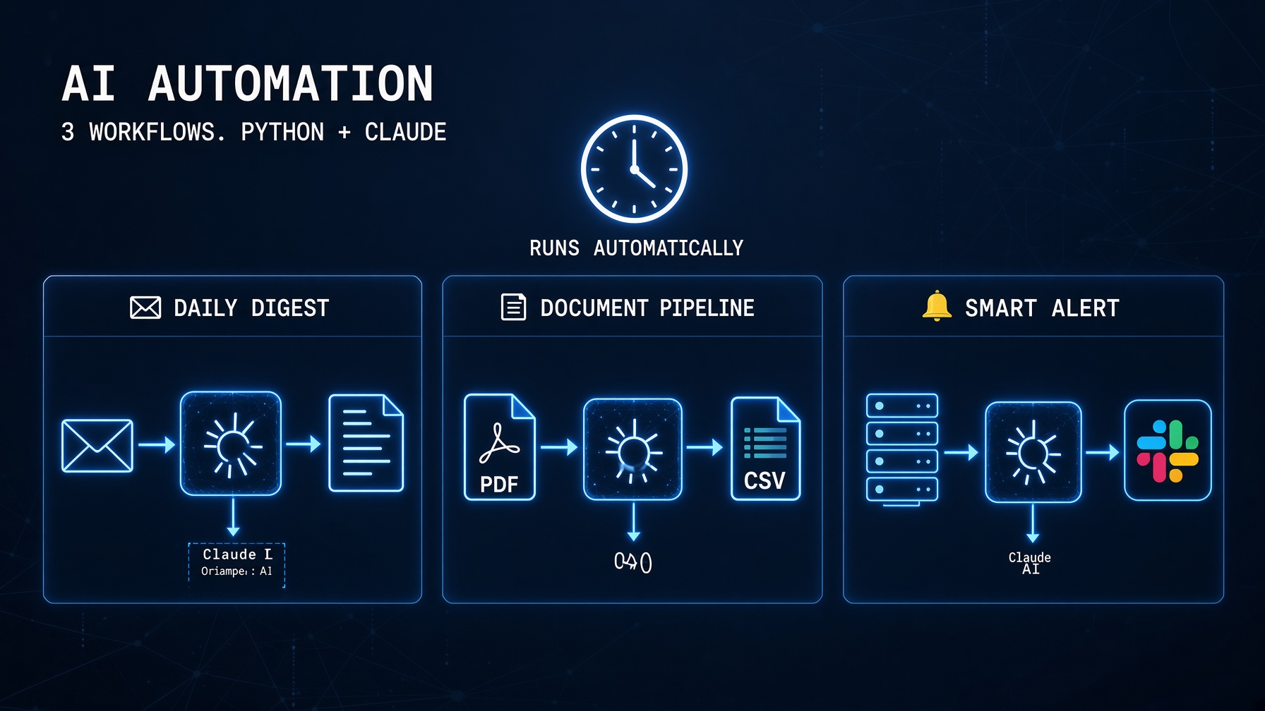 Python AI automation 3 real workflows Claude 2026 complete guide