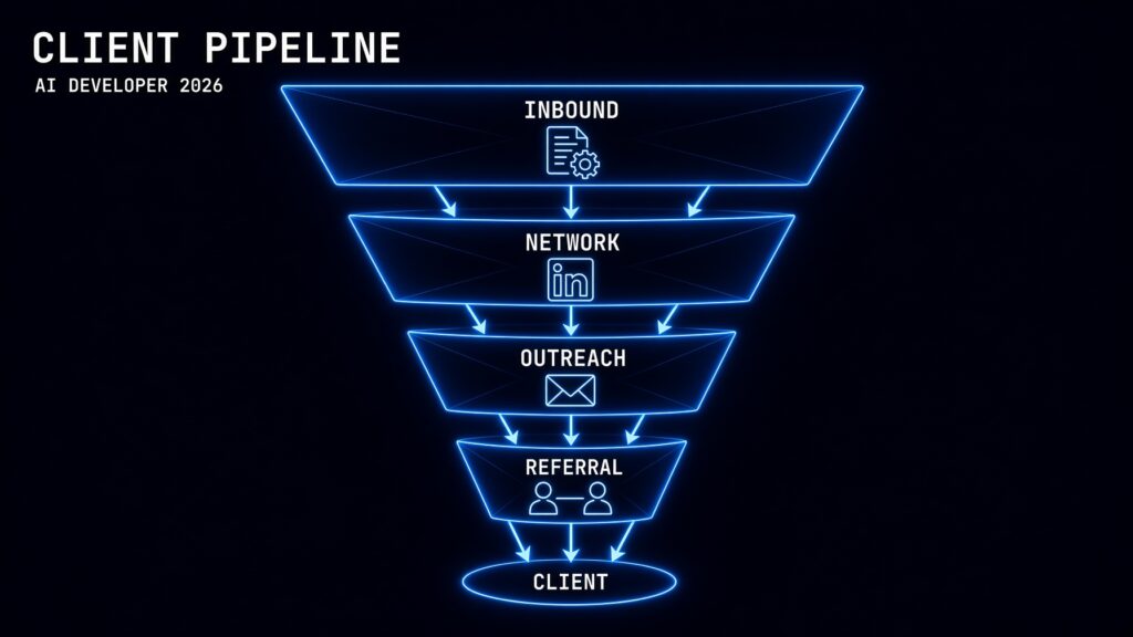 how to get clients AI developer 2026 pipeline guide